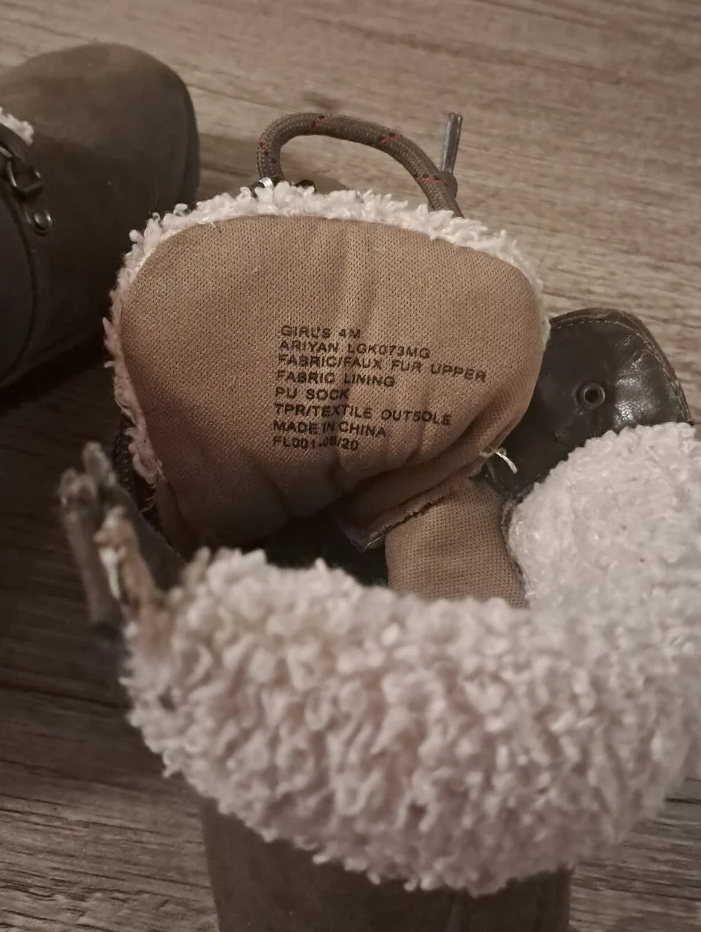 Girls MIA Brown Lace-Up Faux-Shearling Winter Boots